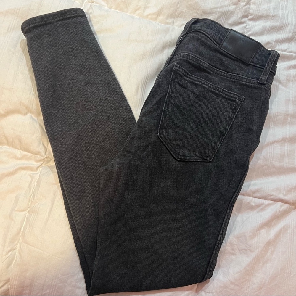 Madewell 10" High Rise Skinny Jeans Women Size 29 Stretch Denim Dark Wash Black